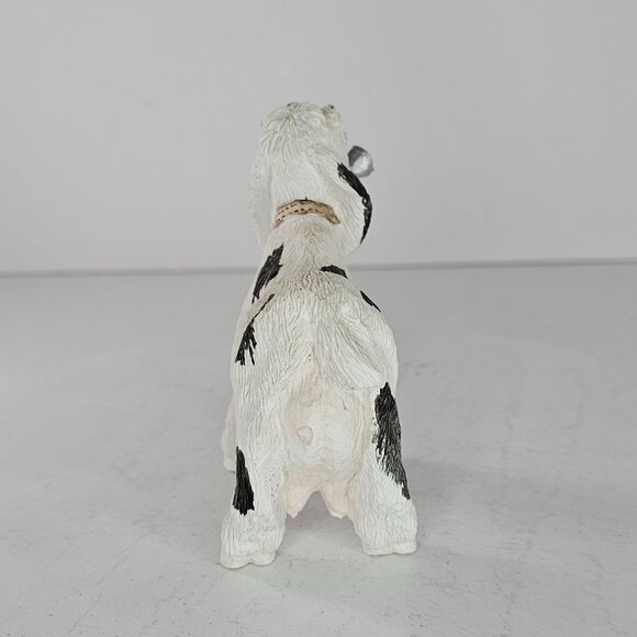 Stone Critters Goat Figurine Eating Can Bell 1985 Vintage Farm Black White - Picture 6 of 9